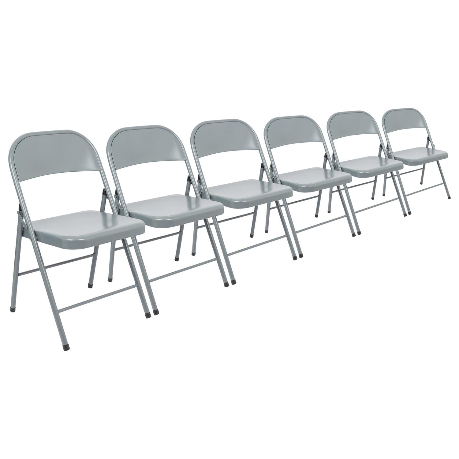 Matt Grey Metal Folding Chair - Pack of Six