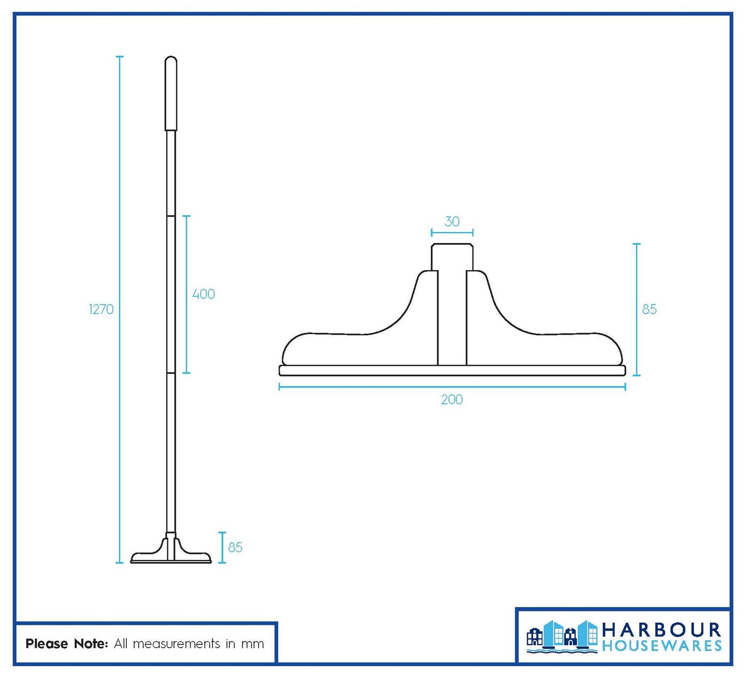 20cm Ground Tamper with 1.22M Handle - Black
