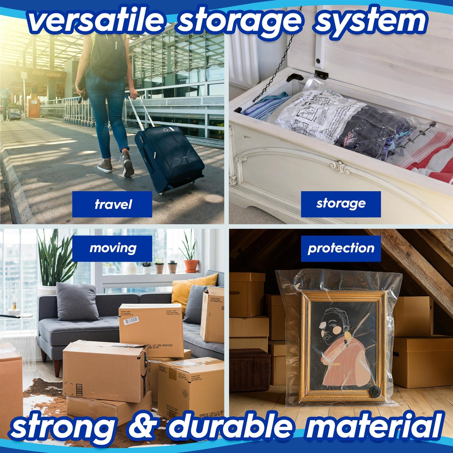 Vacuum Storage Bags - Medium (50 x 70cm) - White - Pack of 5