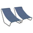Navy Folding Beach Loungers - Pack of 2