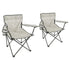 Folding Beige Canvas Camping Chairs - Pack of 2