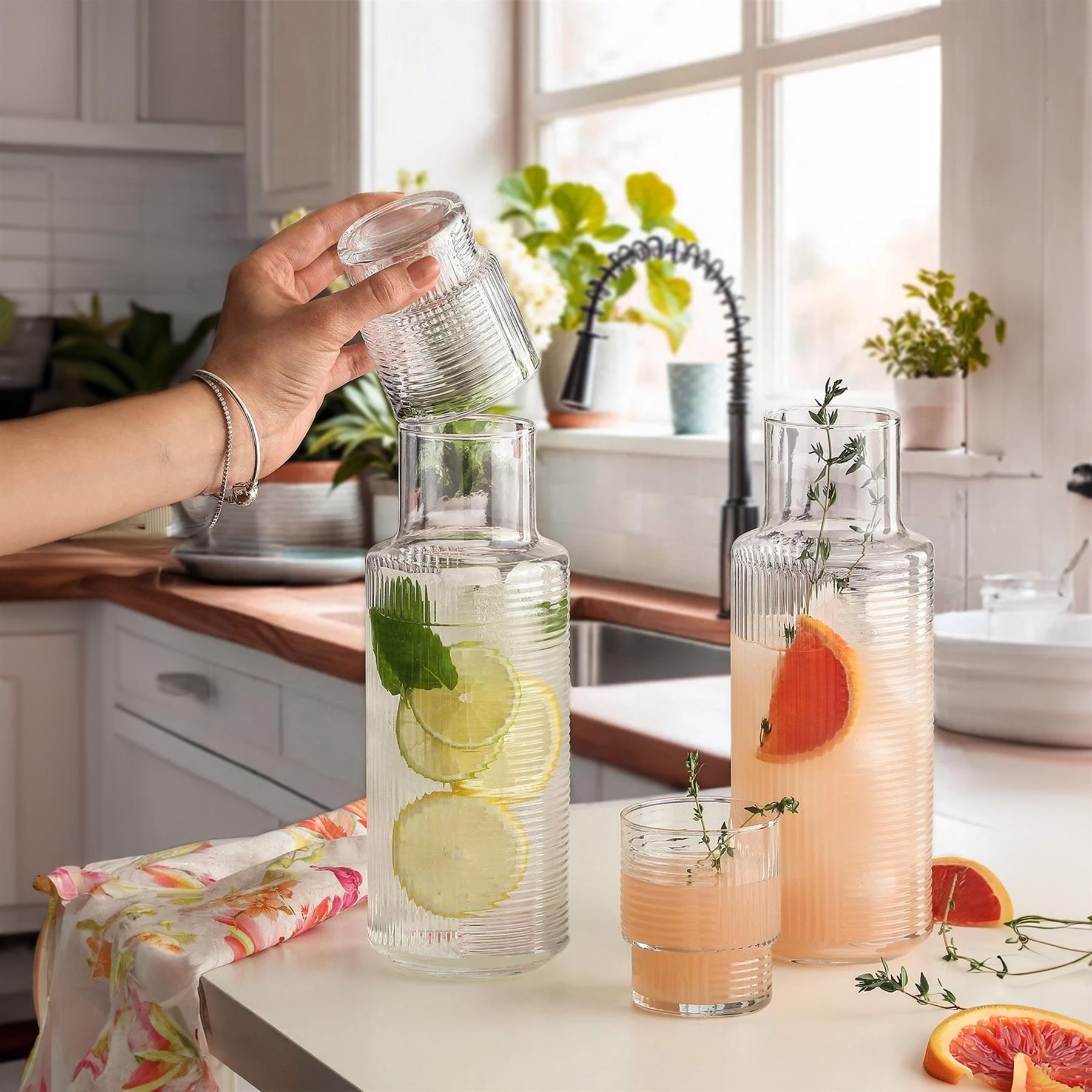7pc 1.2L Helen Glass Carafe &amp; Tumblers Set