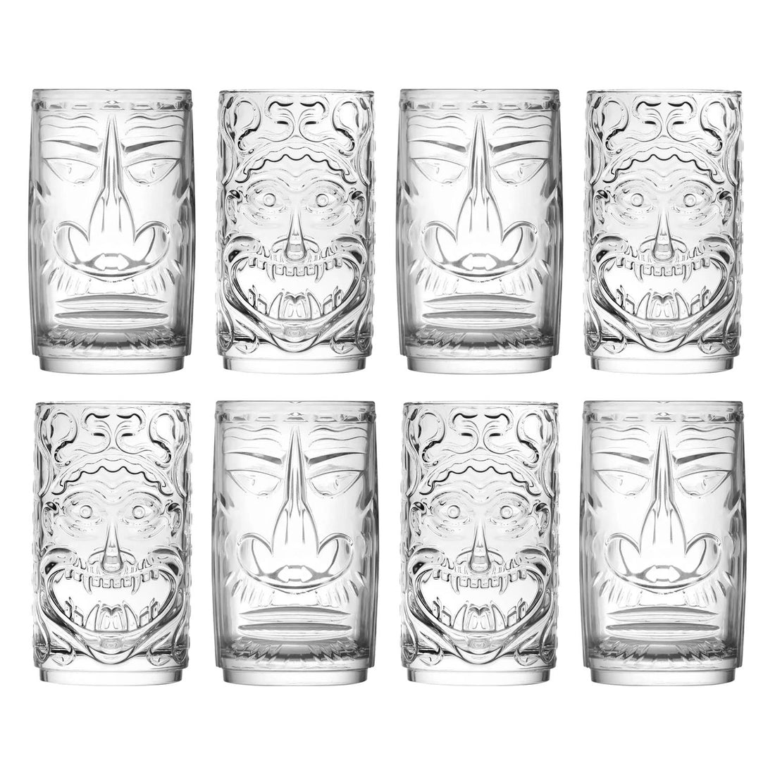8 Piece 460ml Tiki Highball Glasses Set
