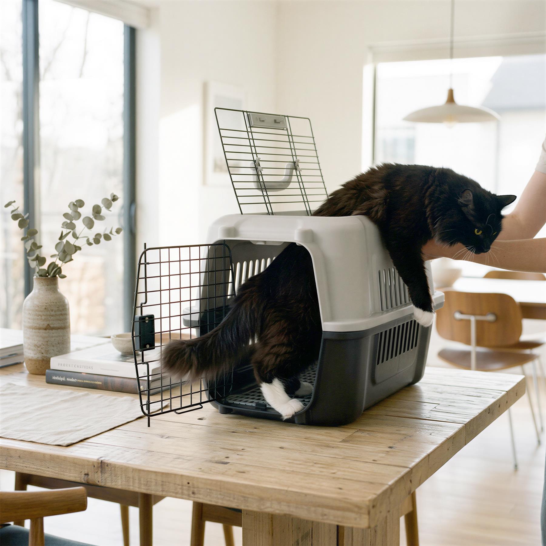 Hard-Sided Cat Carrier - Large - Grey/Black