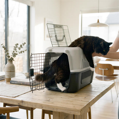 Hard-Sided Cat Carrier - Large - Grey/Black