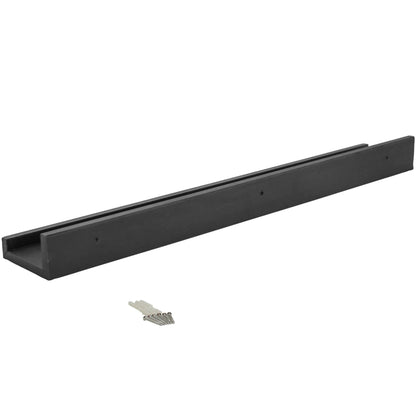 57cm Black Floating Picture Ledge Shelves - Pack of Three