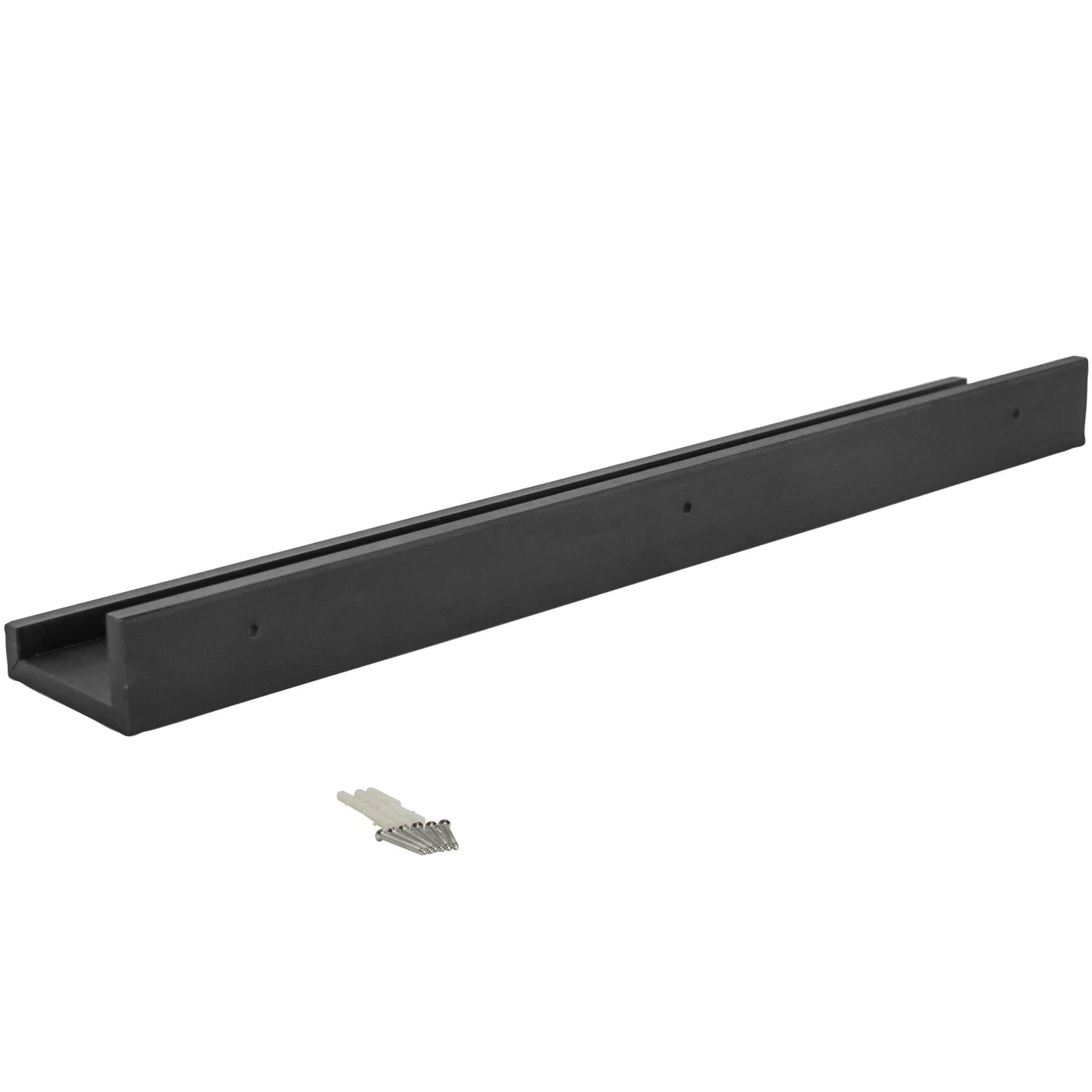57cm Black Floating Picture Ledge Shelves - Pack of Two