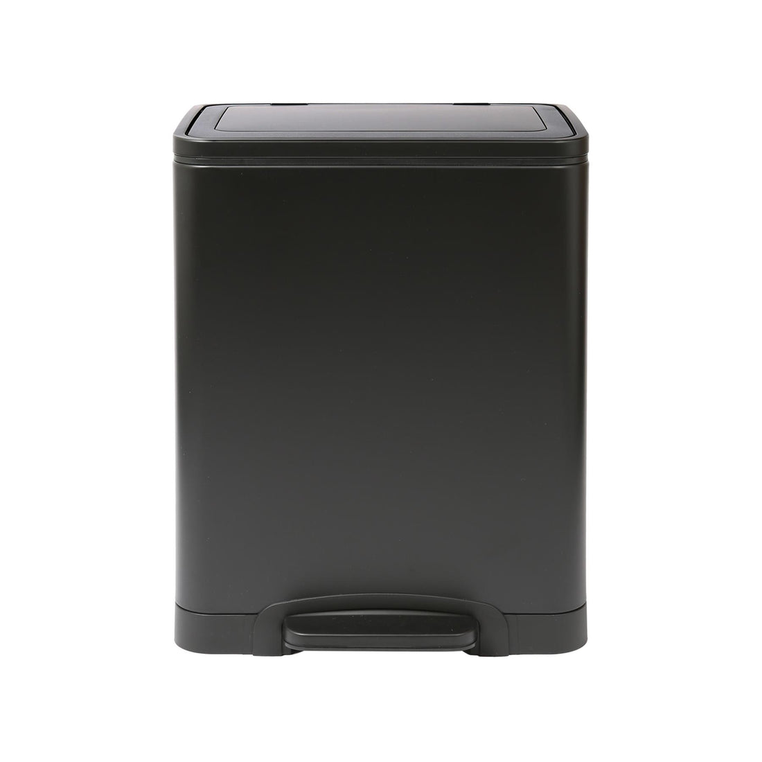 30L Matt Black Stainless Steel Double Kitchen Pedal Bin (2 x 15L)