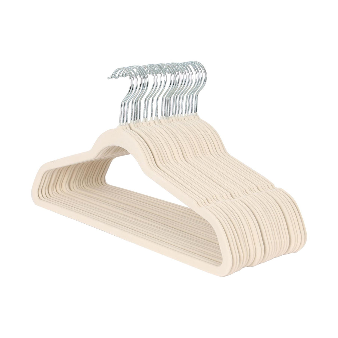 Non-Slip Ivory Velvet Hangers - 45cm - Pack of 25