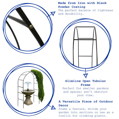 Metal Garden Arbour Arch - 2.4M x 1.4M