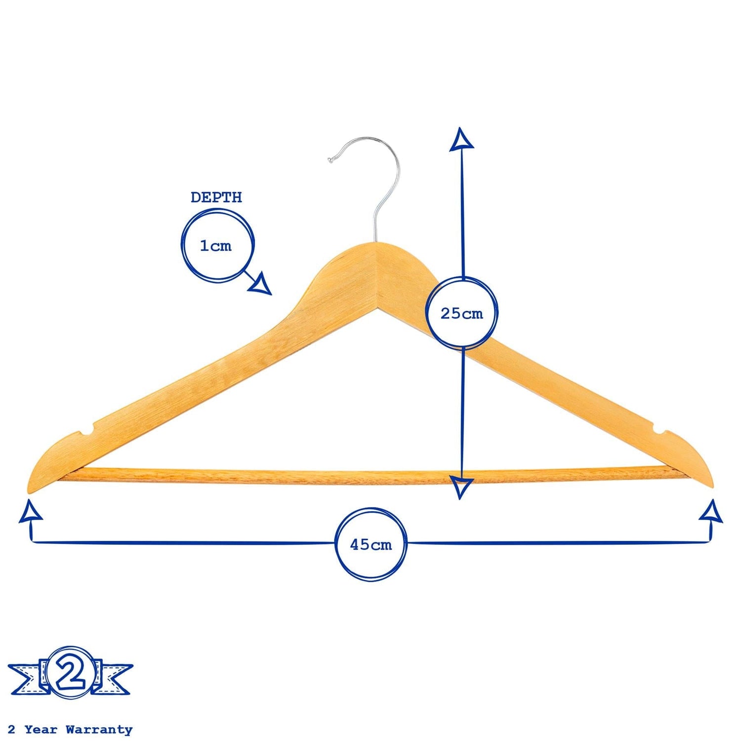 Black Wooden Coat Hangers - Pack of 10