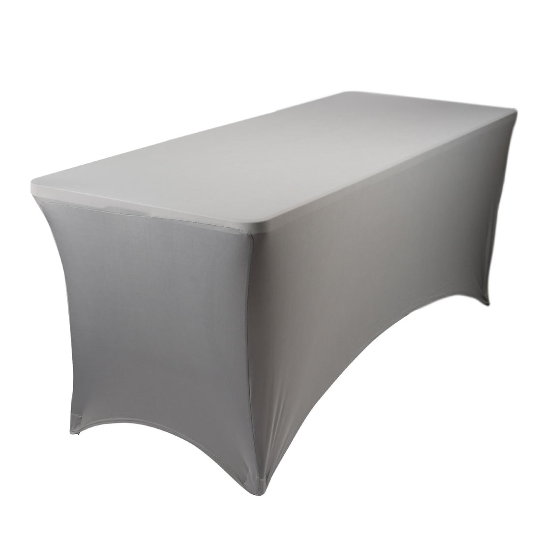 Grey 6ft (180cm) Rectangular Spandex Fitted Tablecloth