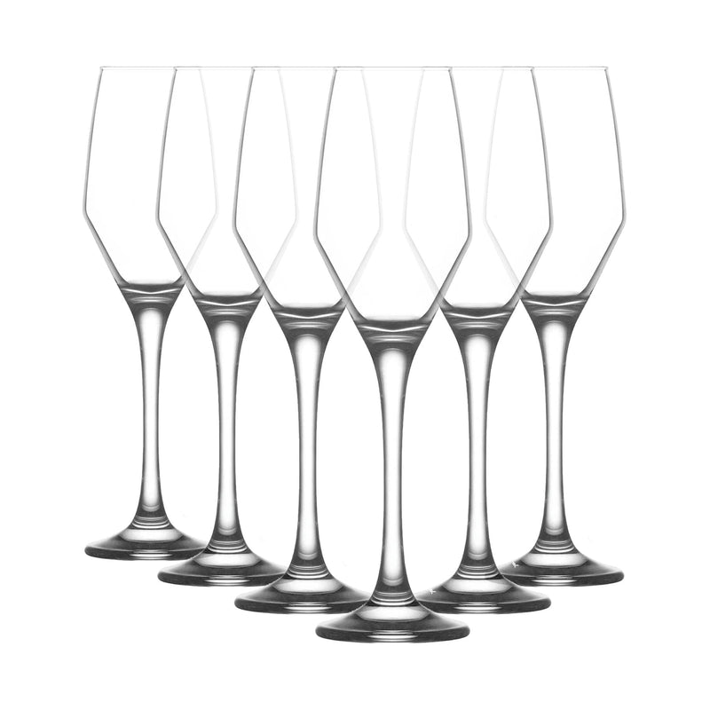 230ml Ella Glass Champagne Flutes - Pack of 6 - By LAV