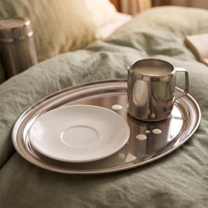 Oval Stainless Steel Serving Tray - 22 x 16.5cm