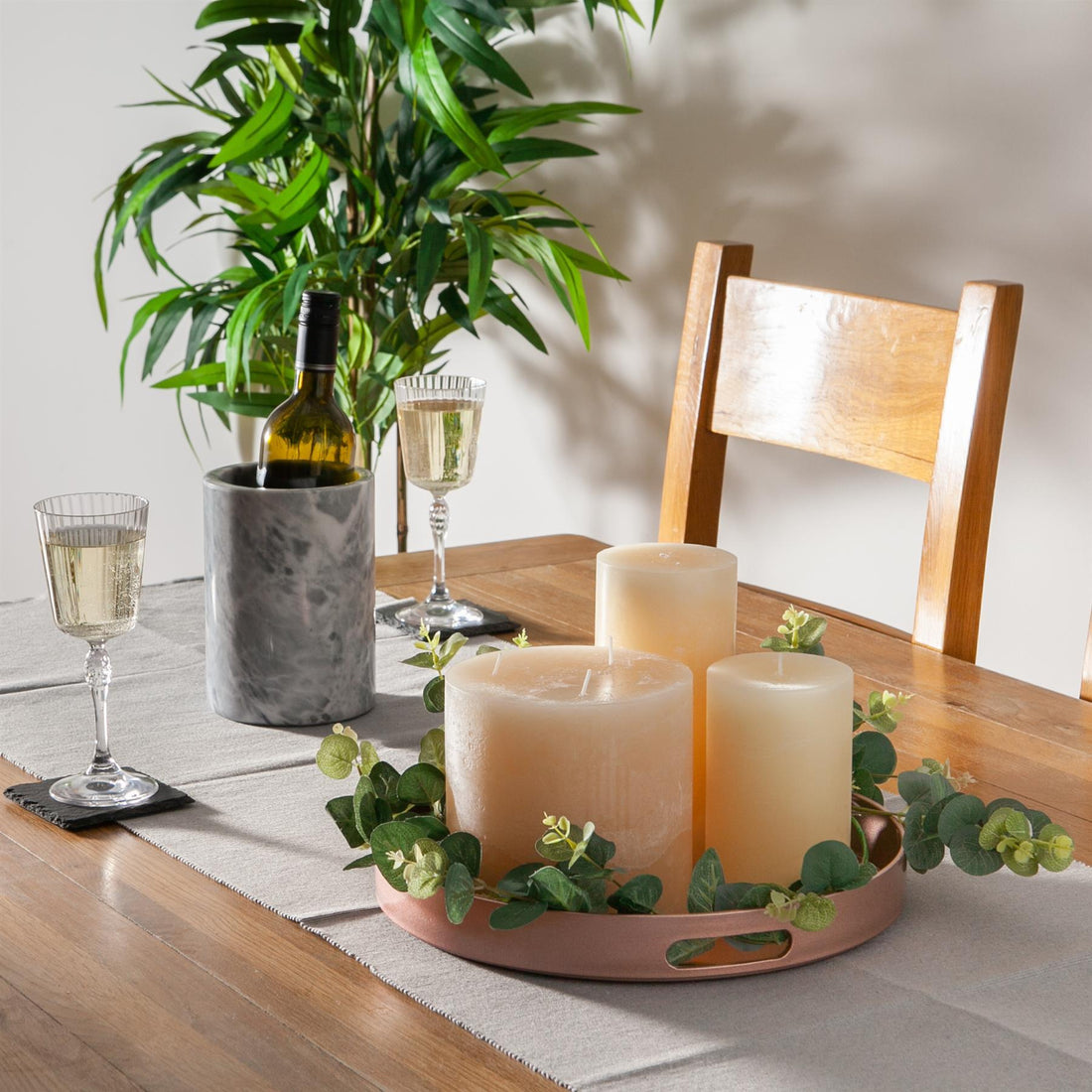 33cm Rose Gold Round Lacquer Tray