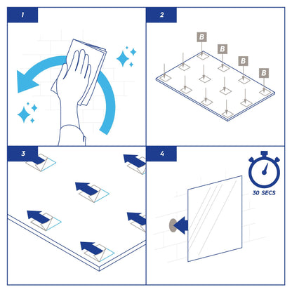 Self Adhesive Glass Wall Mirror - 30 x 40cm