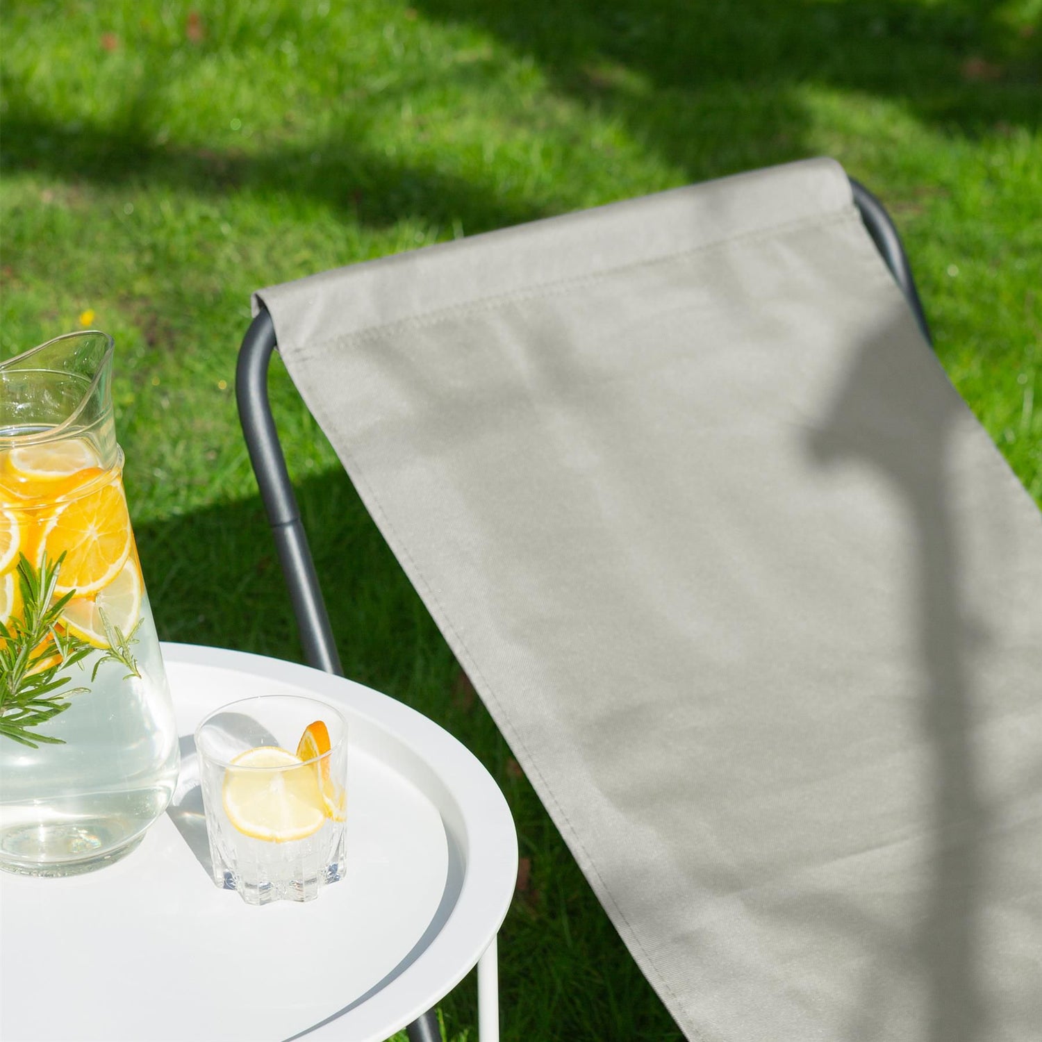 Beige Folding Beach Lounger