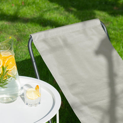 Beige Folding Beach Lounger