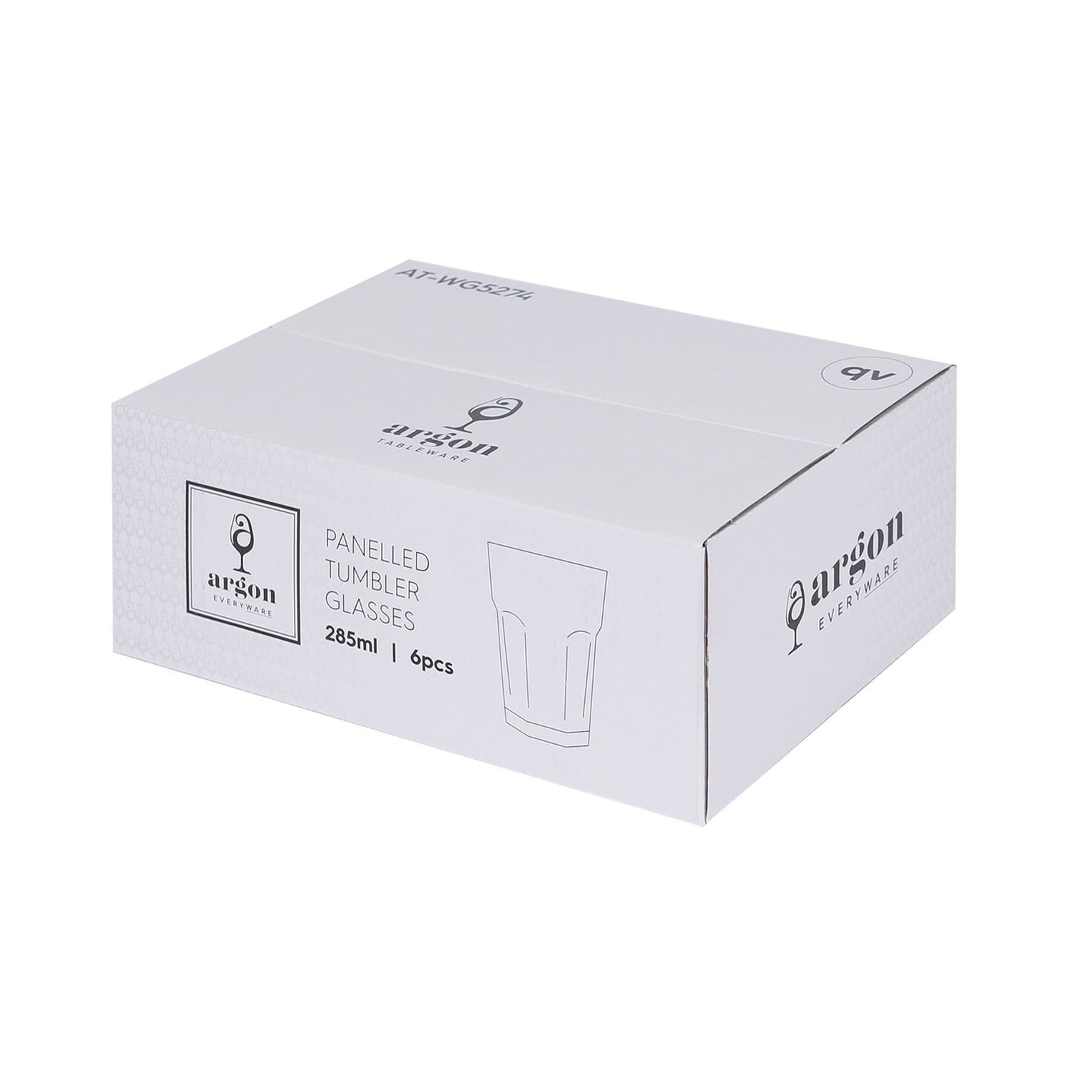 285ml Panelled Glass Tumblers - Pack of Six