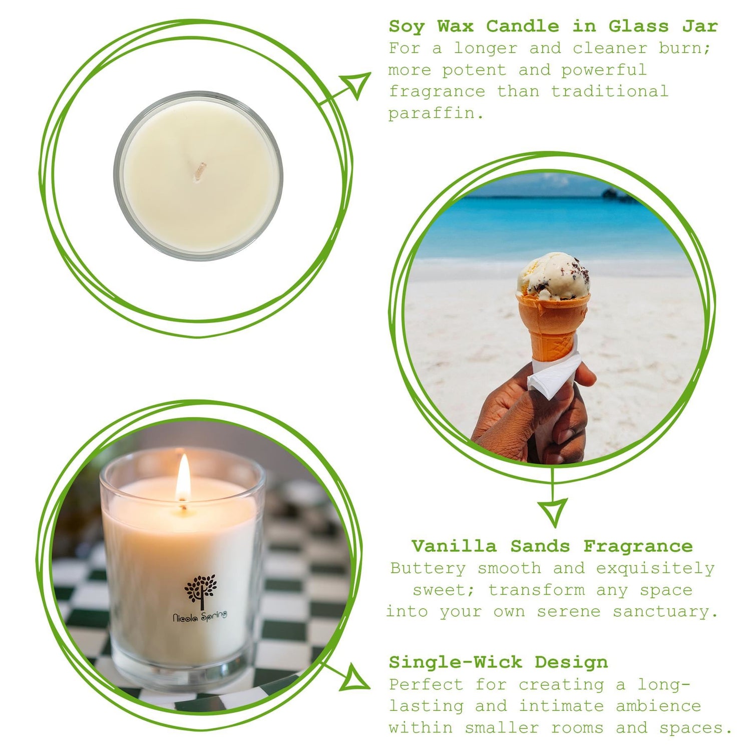 Soy Wax Scented Candle - 160g - Vanilla Sands