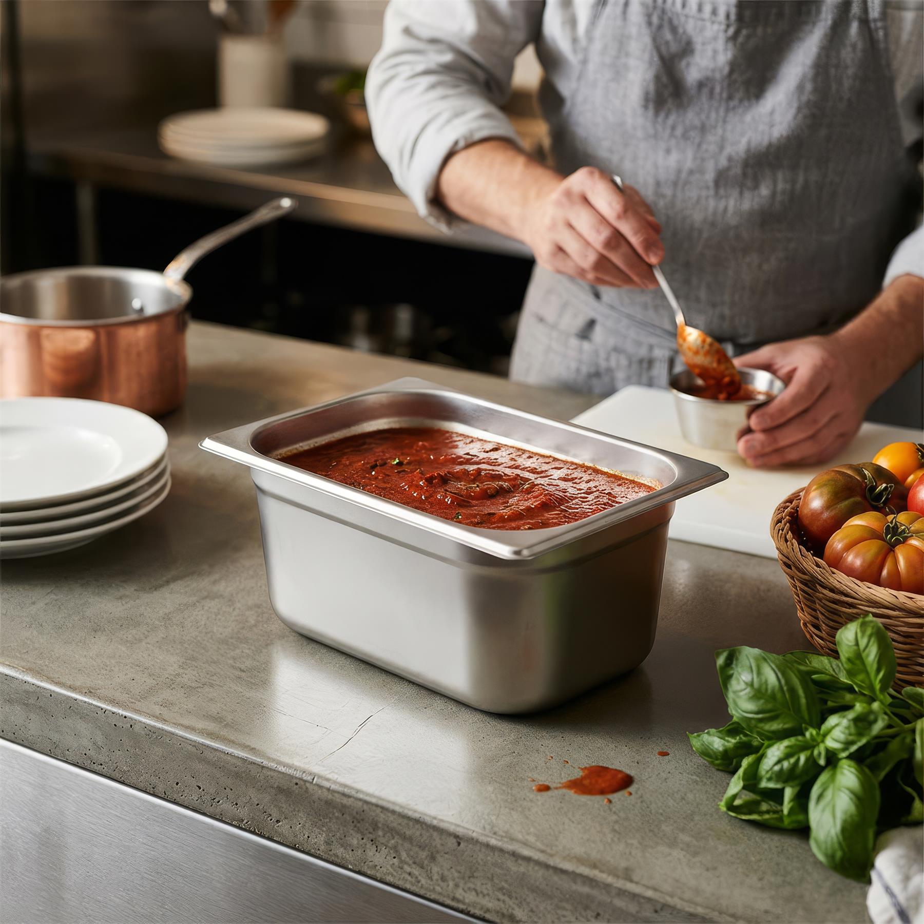 Stainless Steel Gastronorm Container Lid - 1/4