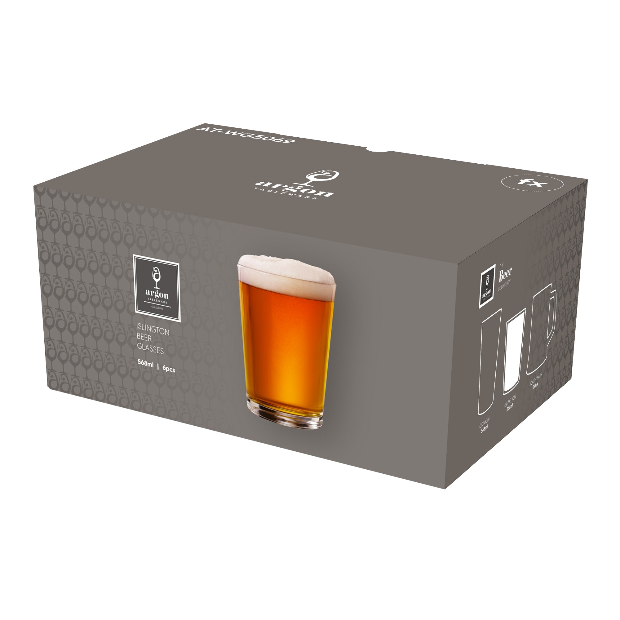568ml (20oz) Islington Pint Beer Glasses - Pack of Six
