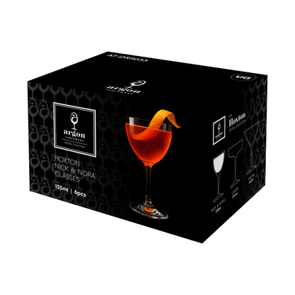 155ml Hoxton Crystal Nick &amp; Nora Glasses - Pack of 6