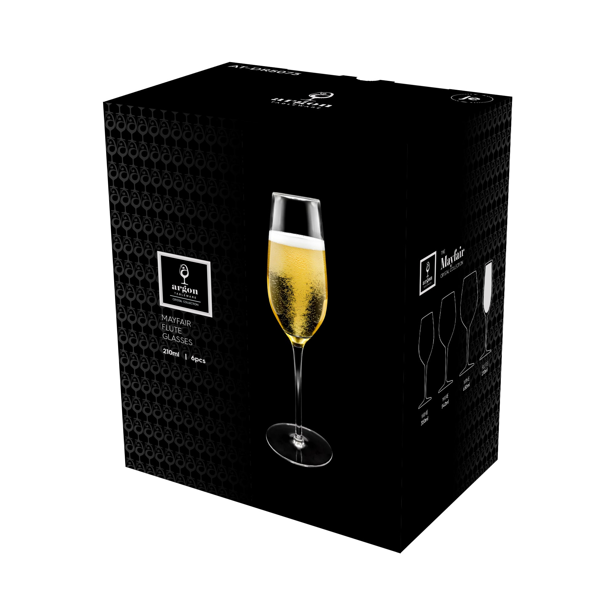 210ml Mayfair Crystal Champagne Flutes - Pack of 6