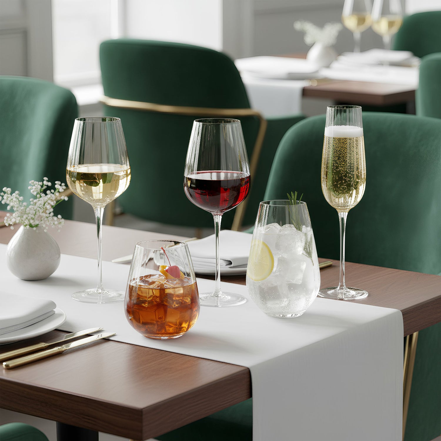 460ml Kensington Optic Crystal Tumbler Glasses - Pack of 6