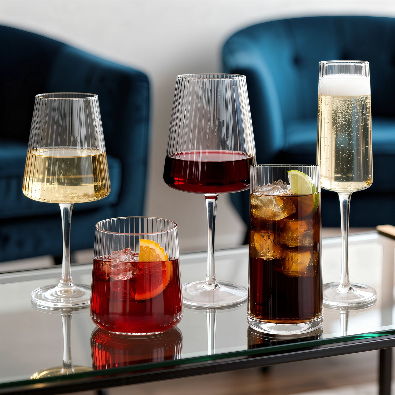 500ml Chelsea Optic Crystal Tumbler Glasses - Pack of 6