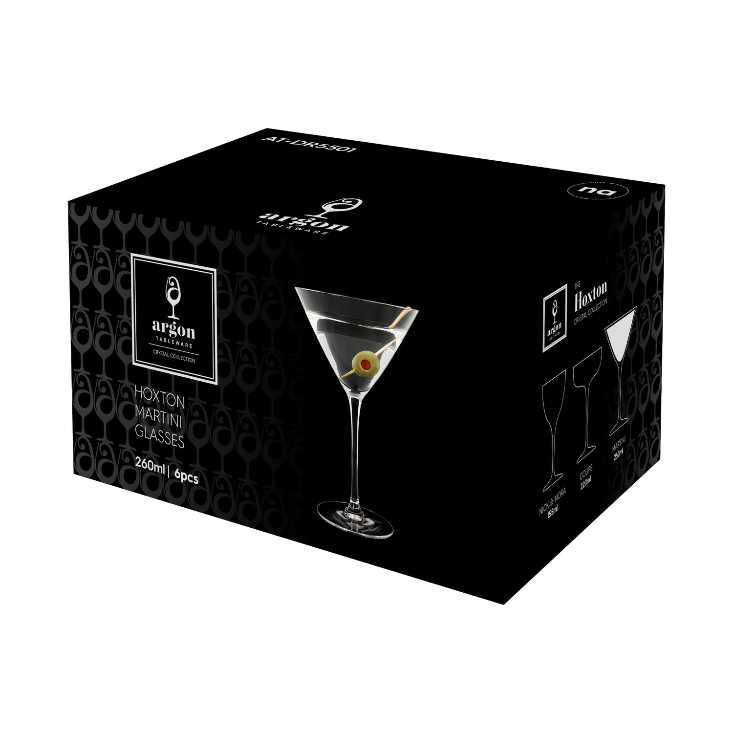 260ml Hoxton Crystal Martini Glasses - Pack of 6