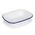 White Enamel Pie Dish - 22 x 16.5cm - Blue