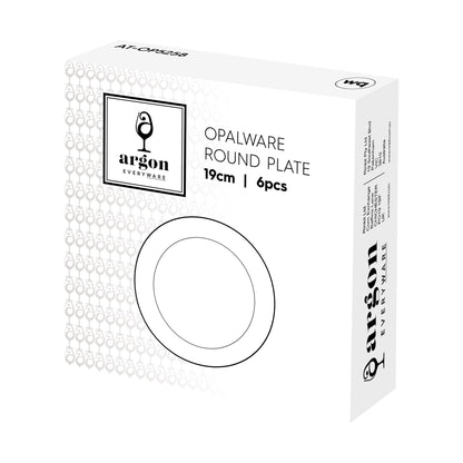 Round Opalware Dessert Plates - 19cm - White - Pack of 6