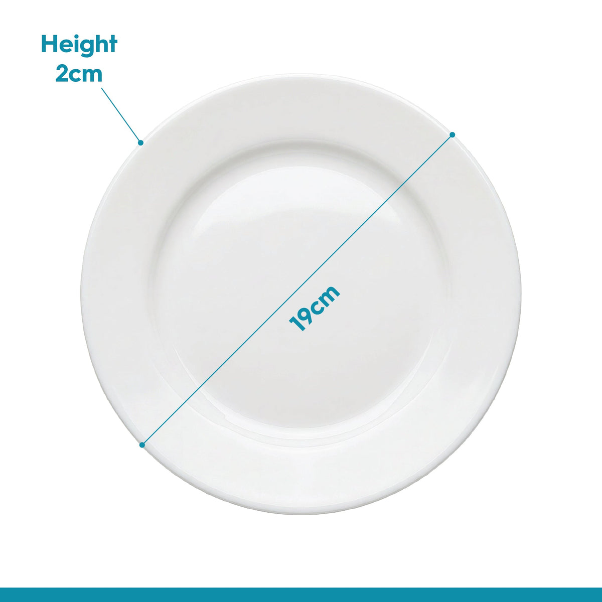 Round Opalware Dessert Plates - 19cm - White - Pack of 6