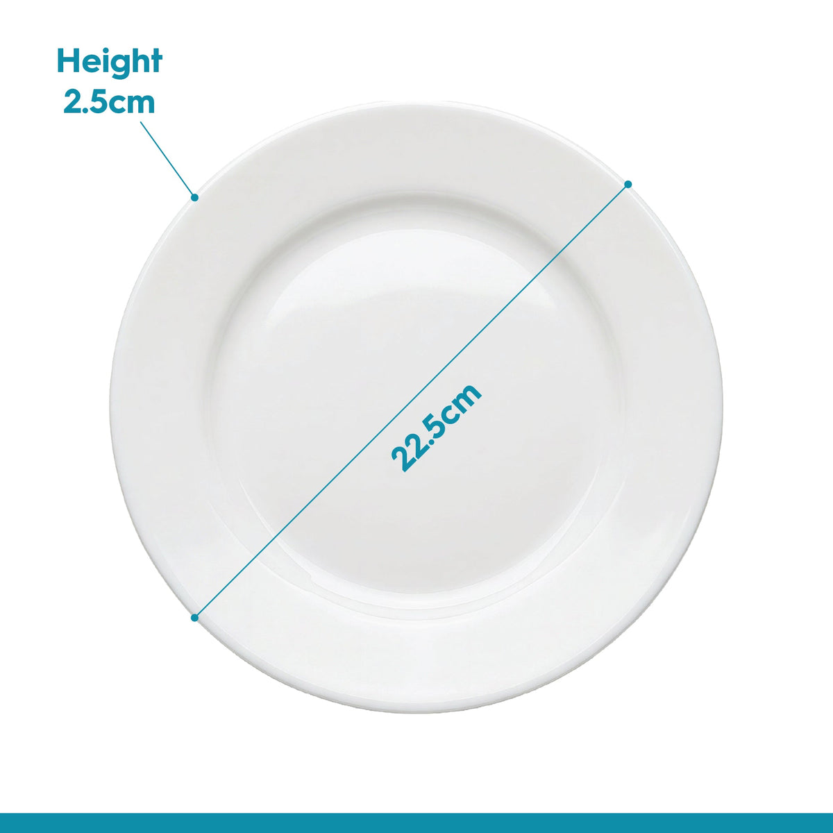 Round Opalware Buffet Dinner Plates - 22.5cm - White - Pack of 6