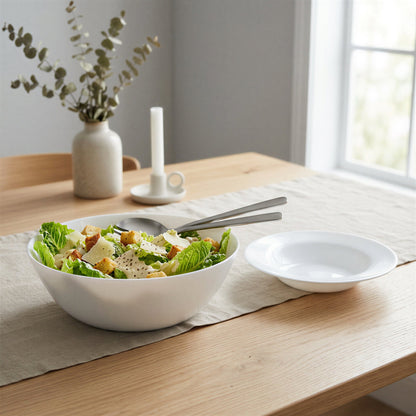Round Opalware Salad Bowls - 19cm - White - Pack of 6