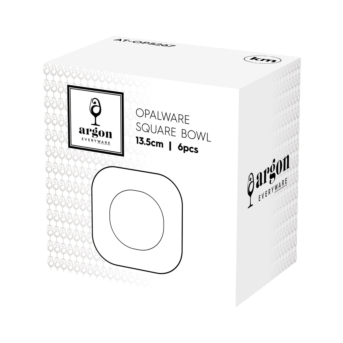 Square Opalware Snack Bowls - 13.5cm - White - Pack of 6