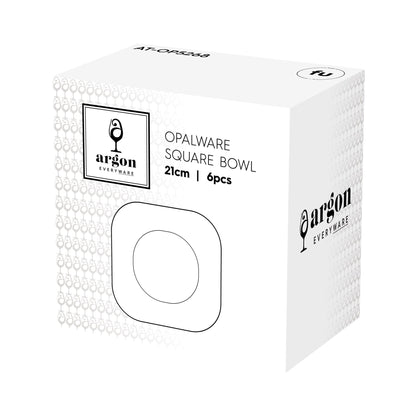 Square Opalware Pasta Bowls - 21cm - White - Pack of 6