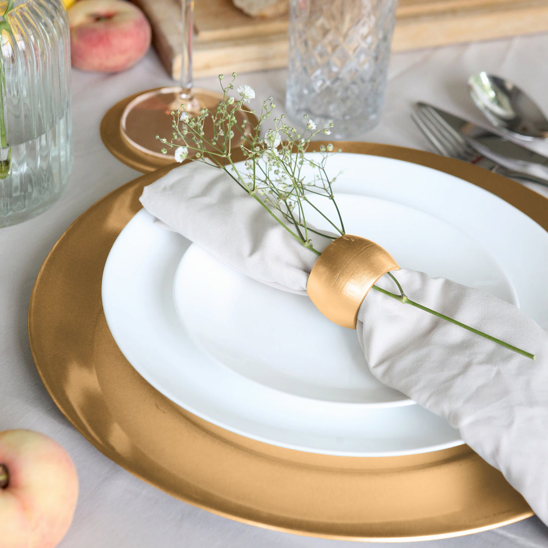 Metallic Gold Melamine Napkin Rings - Pack of Six