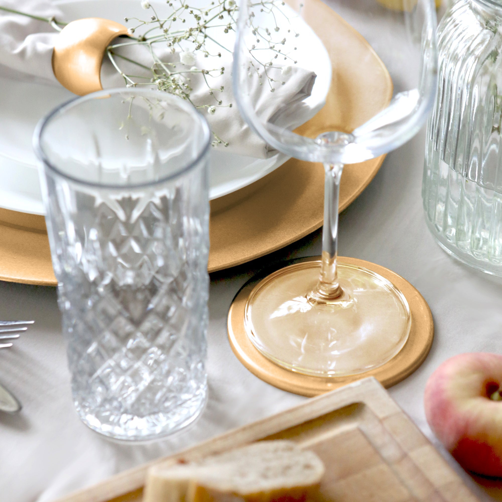 Metallic Gold Melamine Napkin Rings - Pack of Six