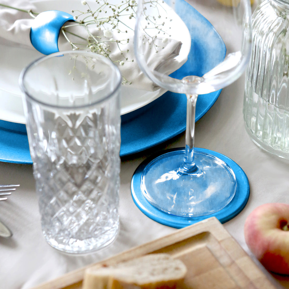Blue Metallic Melamine Coasters - Pack of 6