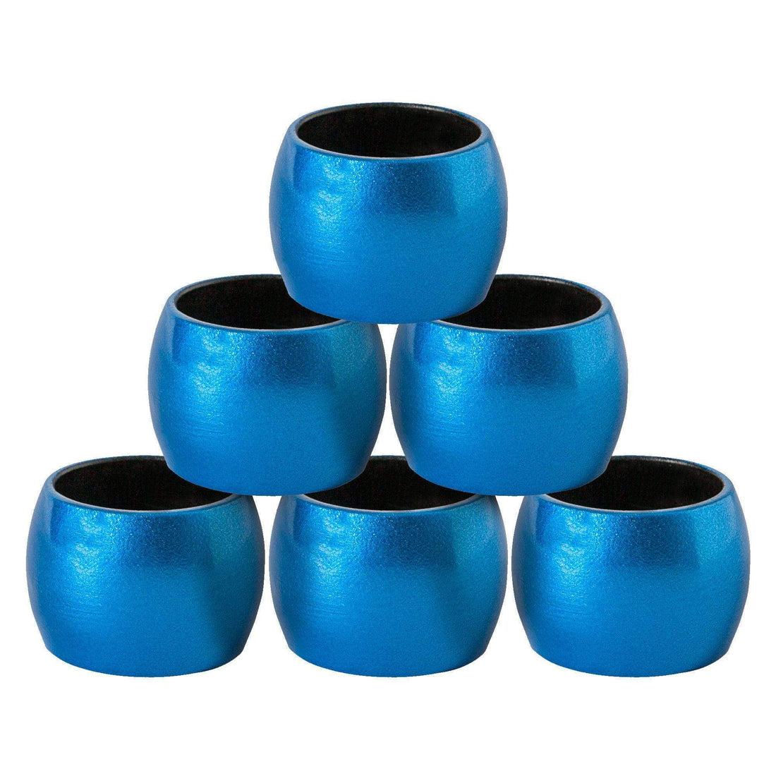 Metallic Blue Melamine Napkin Rings - Pack of Six