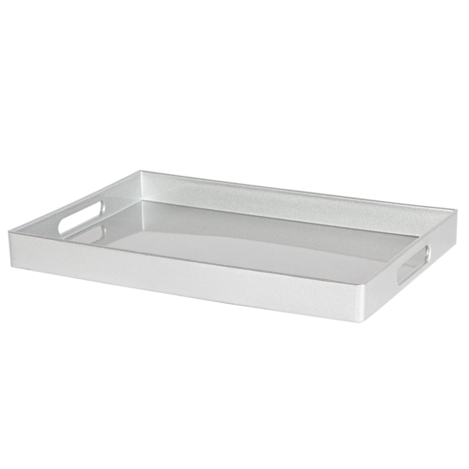 34.5cm x 25cm Silver Rectangle Lacquer Tray