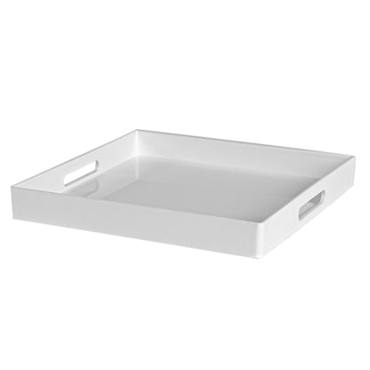 33cm White Square Lacquer Tray