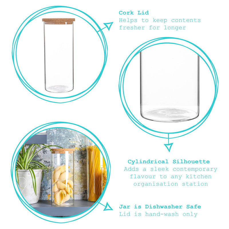 1.5L Scandi Storage Jar with Cork Lid - By Argon Tableware