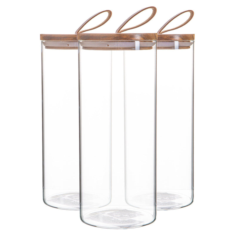 1.5L Scandi Storage Jars with Leather Loop Lids - By Argon Tableware
