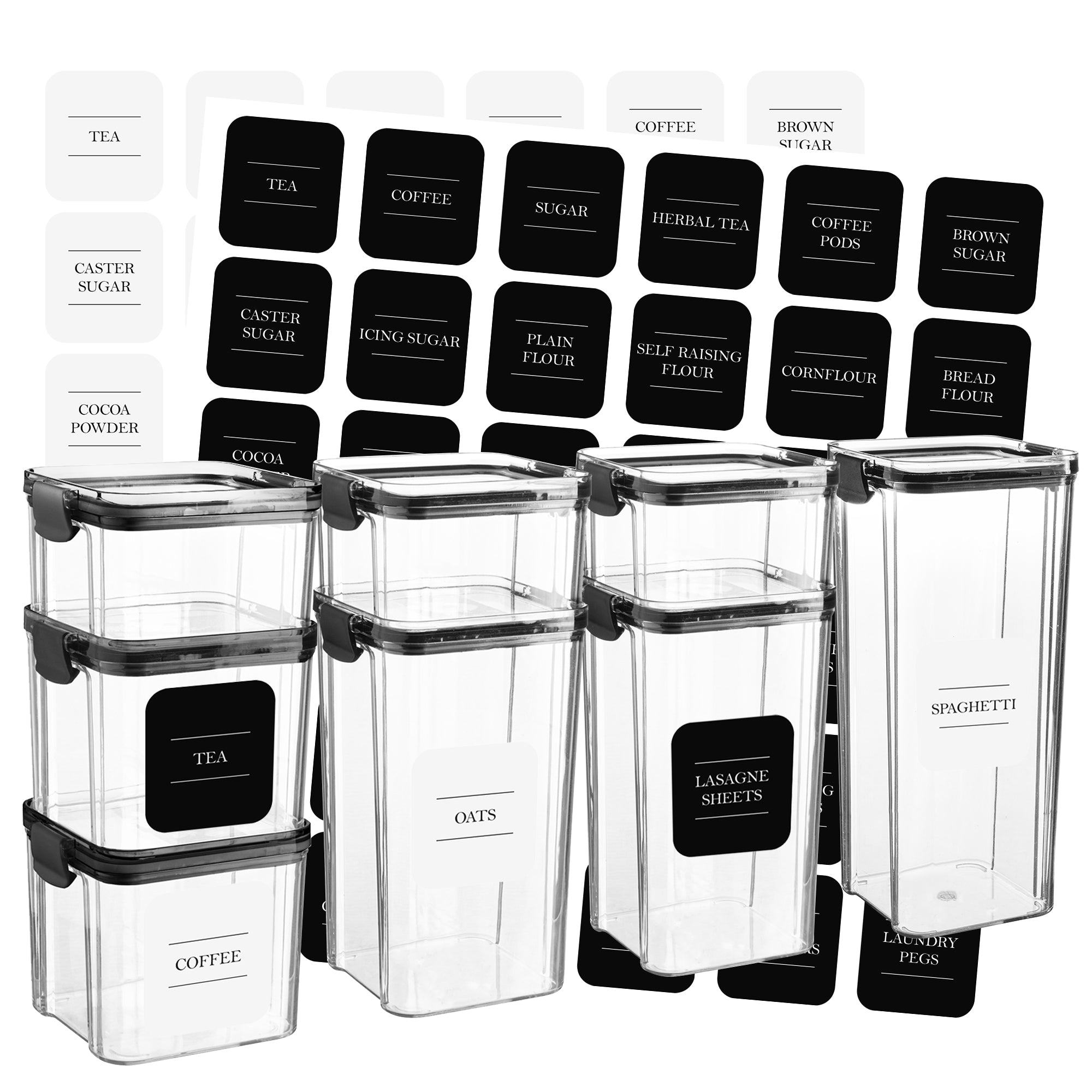8pc Plastic Food Storage Containers Set - By Argon Tableware | Rinkit.com