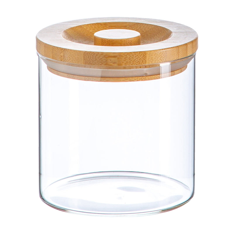 550ml Scandi Storage Jar with Carved Wooden Lid - By Argon Tableware