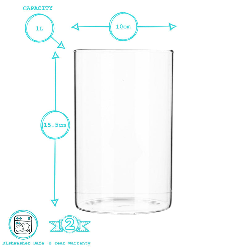 1L Scandi Storage Jar with Cork Lid - By Argon Tableware