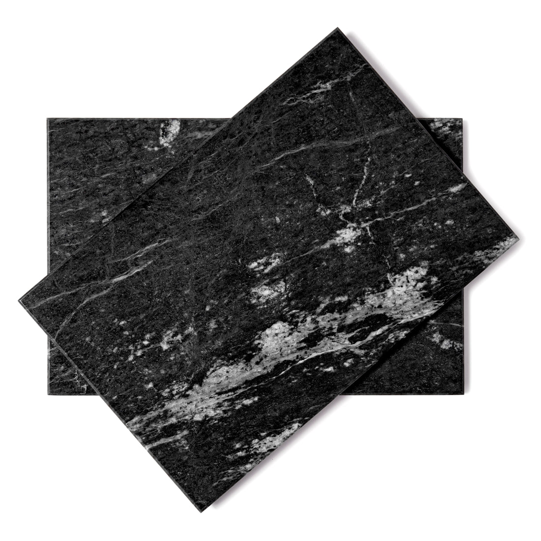 Black 30cm x 20cm Rectangular Marble Placemat, Platter &amp; Chopping Board